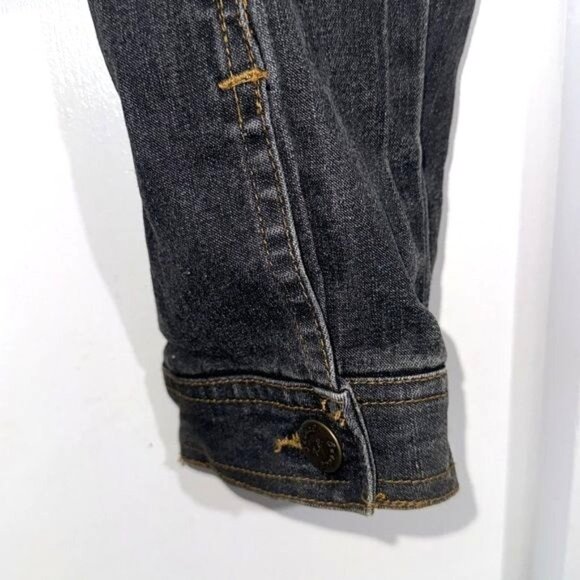 K.C. Casual Black Denim Jacket With Lace-Up Front Design & Button Closure XXXL - Picture 4 of 6